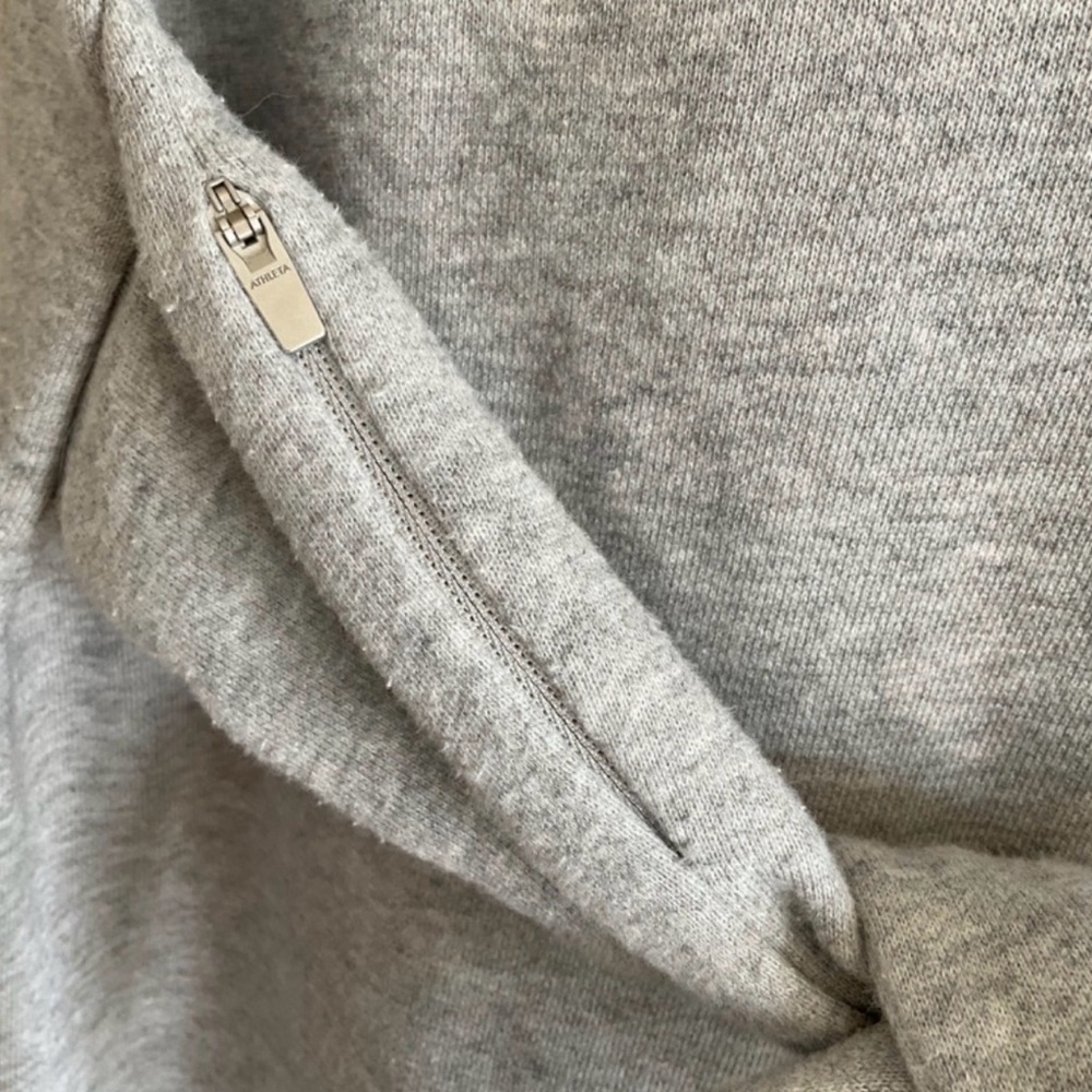 Athleta Women’s Embrace Tie Sweatshirt Dress Size Small Gray Cotton - Picture 7 of 12